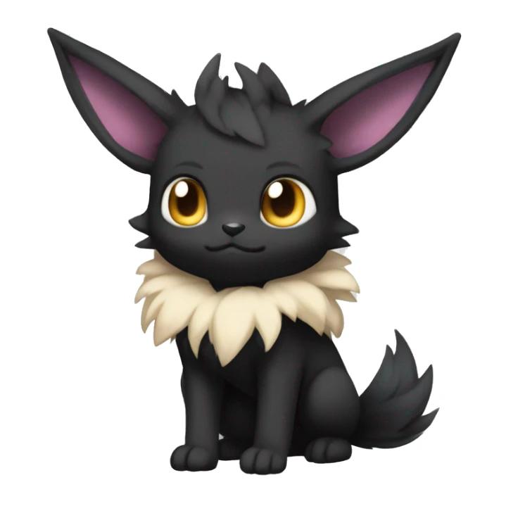 Dark Black Kawaii Eeveelution-Cute-Pokémon-fusion full body sticker