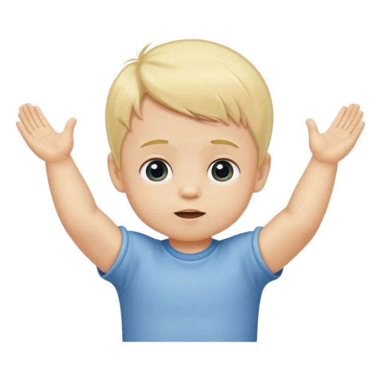 Blonde baby boy arms up wanting to be held sticker