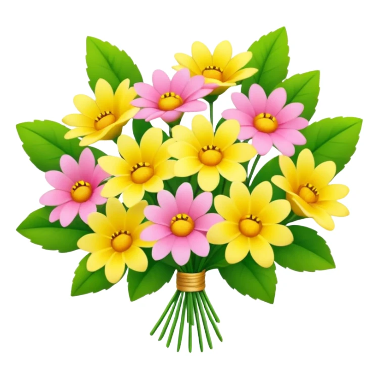 a beautiful pink and yellow bouquet sticker