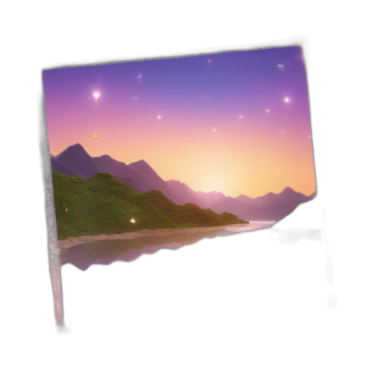 landspcape photo frame with sparkles sticker