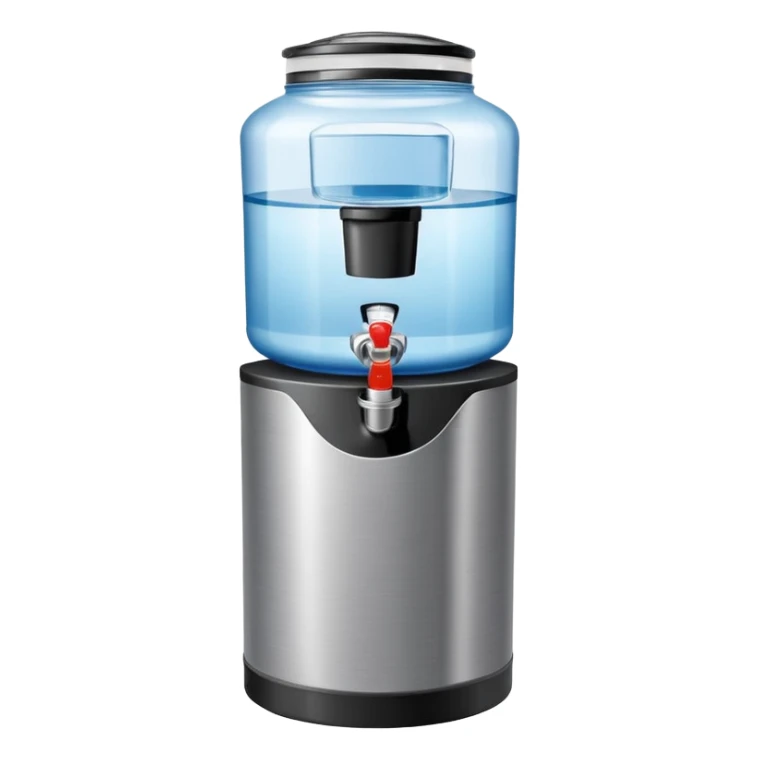 Office water cooler with a giant jug on top sticker