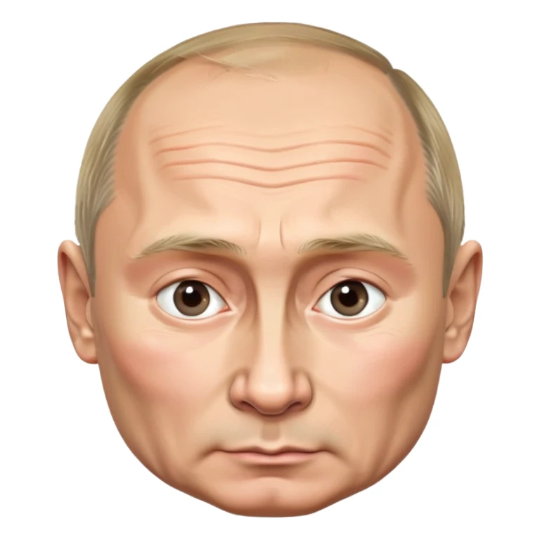 Vladimir Putin, Russian president, with stern expression sticker