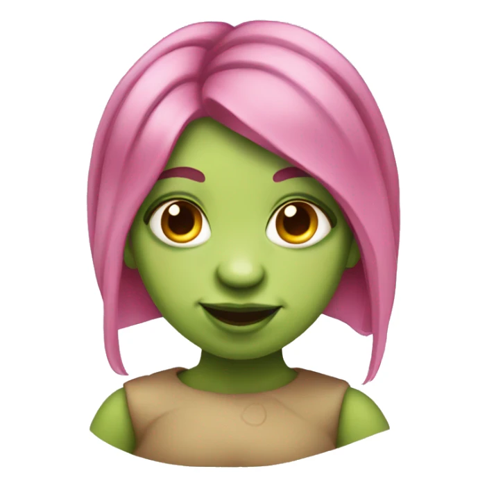 female ogre with pink hair and a nose ring sticker