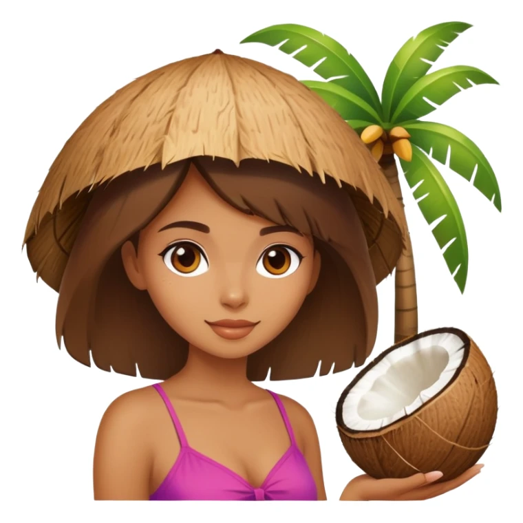 beautiful girl on the beach with coconut  sticker