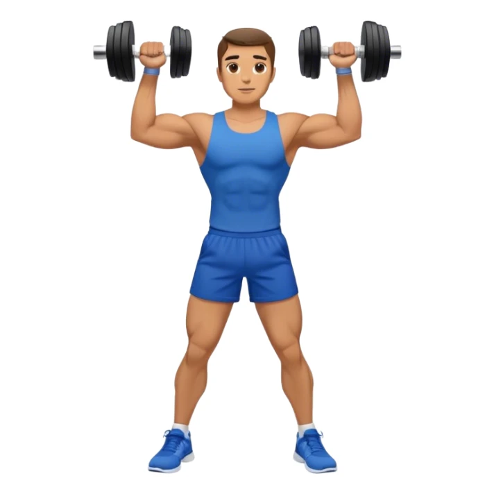 man with blue shorts doing dumbbell lateral-raise (T-pose) side-deltoid exercise sticker