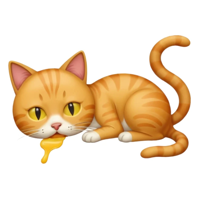 Cat that is vomiting on the floor   sticker