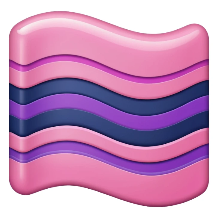 A wavy pink and navy rectangle with a purple stripe in the middle sticker