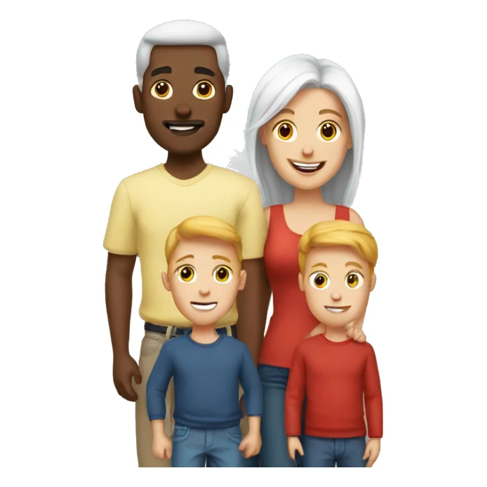White family of 3 with son red hir sticker