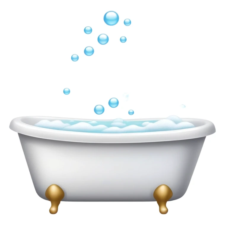 bathtub filled with bubbles, towel and soap nearby, clean and friendly sticker