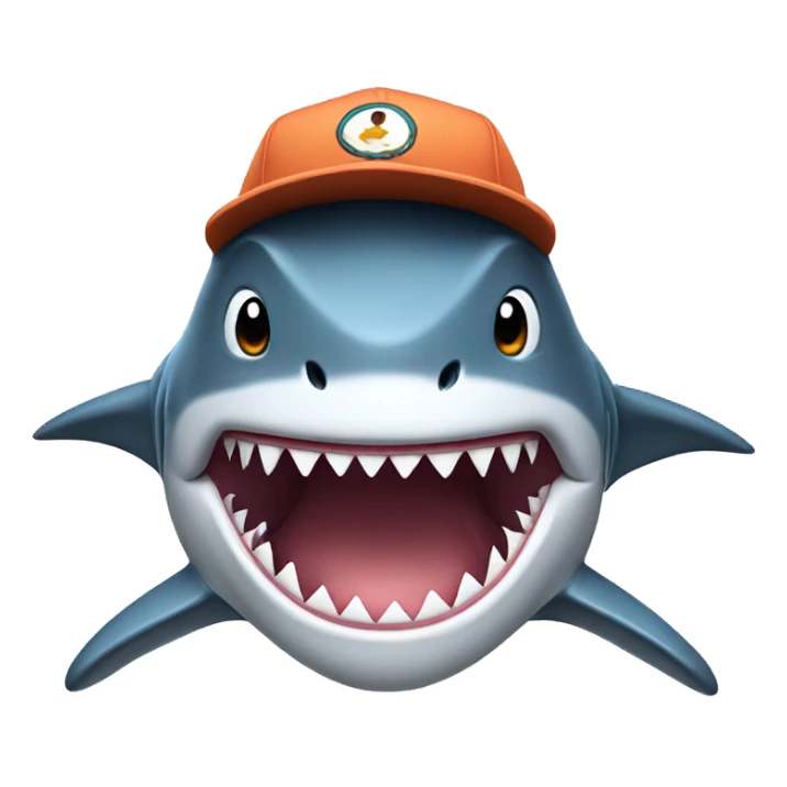 A shark wearing cap sticker