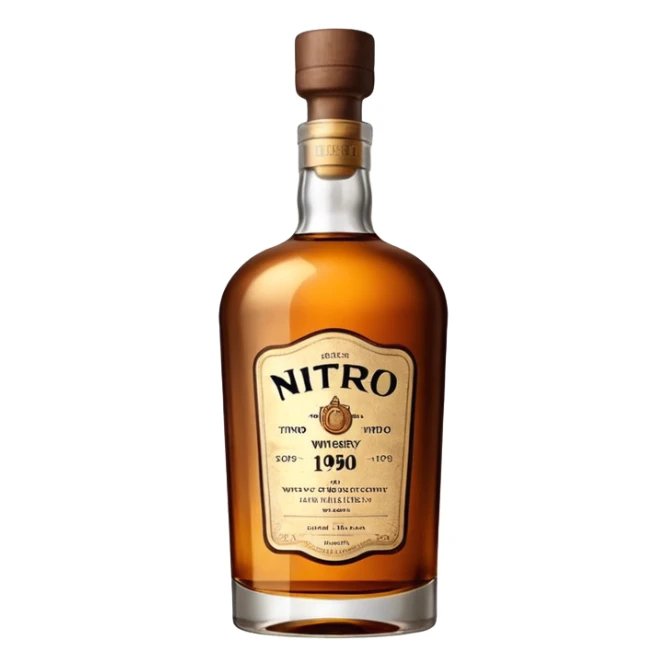Whiskey Flasche MIT DER AUFSCHRIFT NITRO WHISKY 1990 sticker