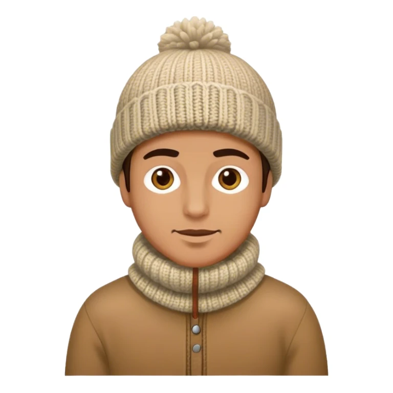man in outdoor wither clothes and knited hat full scale sticker