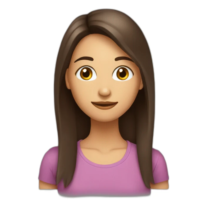 fille-brune-longs-cheveux lisses-aux-yeux-marrons-étudiante sticker