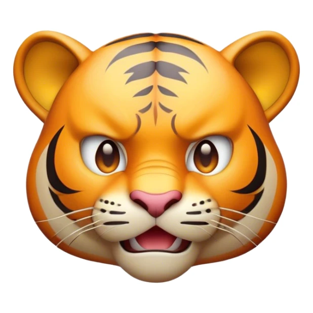 Cinematic Comical Tiger Portrait Emoji, Head tilted dramatically with an exaggeratedly shocked expression, featuring a sleek, muscular build with wide, comically expressive eyes full of humorous disbelief, Simplified yet hilariously expressive features, highly detailed, glowing with a slightly sassy wild glow, high shine, dramatic yet playful, stylized with an air of quirky feline attitude, soft glowing outline, capturing the essence of a meme-worthy tiger that looks ready to side-eye its way into viral fame! sticker