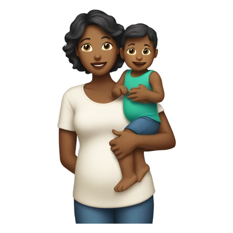 Mom with baby boy sticker