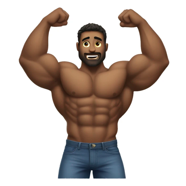 Muscular man showing hairy armpits sticker