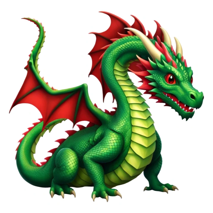 red and green Dragon Full Body sticker