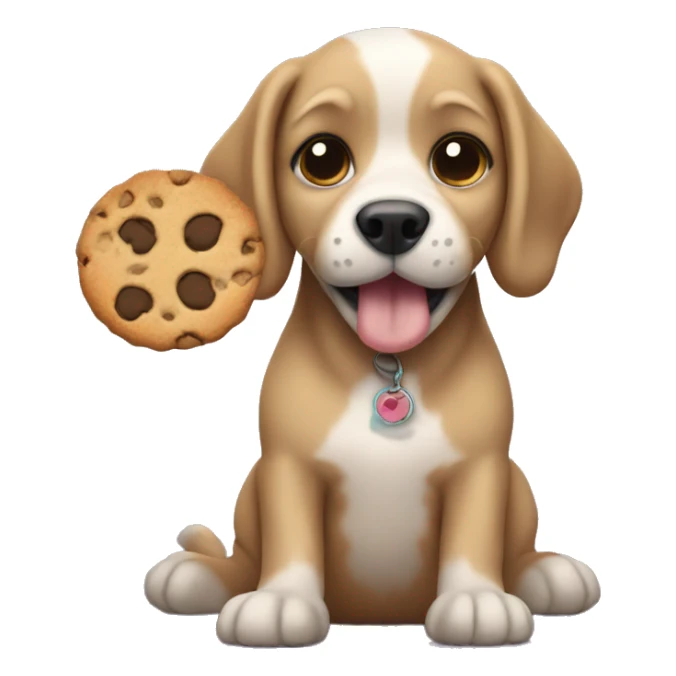 Dog with cookie as a foot sticker