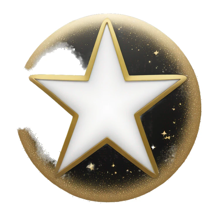 White star in black circle with gold circumference  sticker