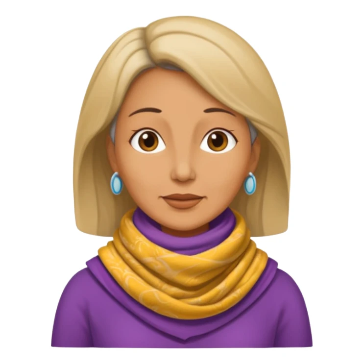 a woman, middle age, waring a tracheao stoma sticker