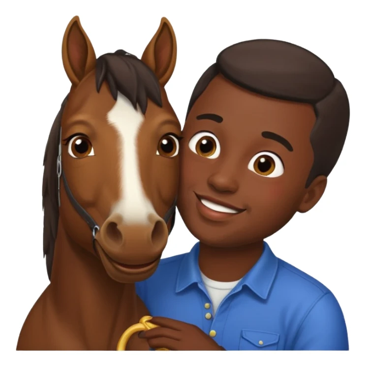 Black guy kissing horse with down syndrome sticker