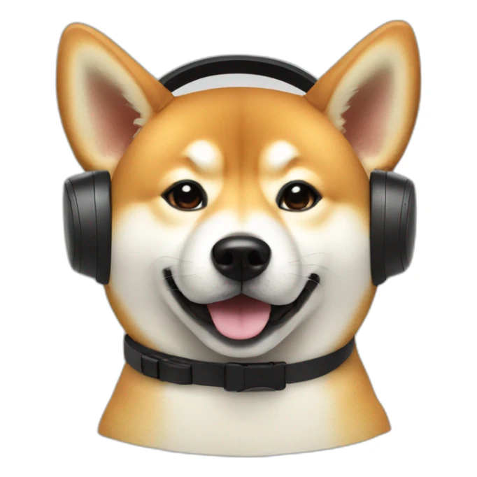 sitting shiba inu wearing vr headset sticker