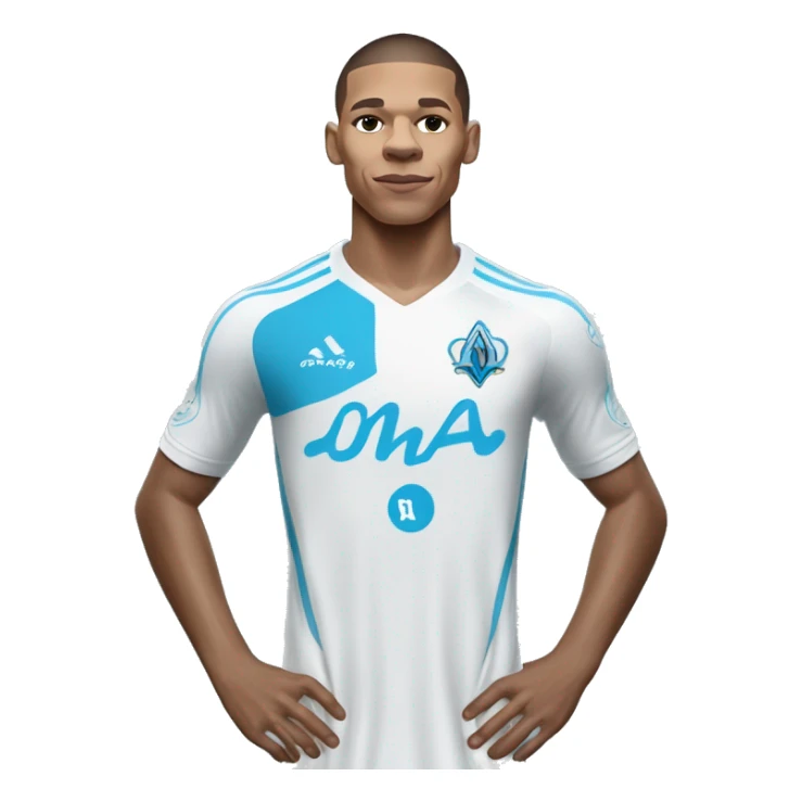 Kilian Mbappé avec un maillot de L’Olympique de Marseille  sticker