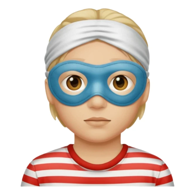 A theif robber emoji,Stripped shirt.eye mask. sticker