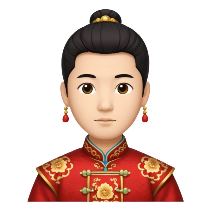 manchu hairstyle on chineese man sticker