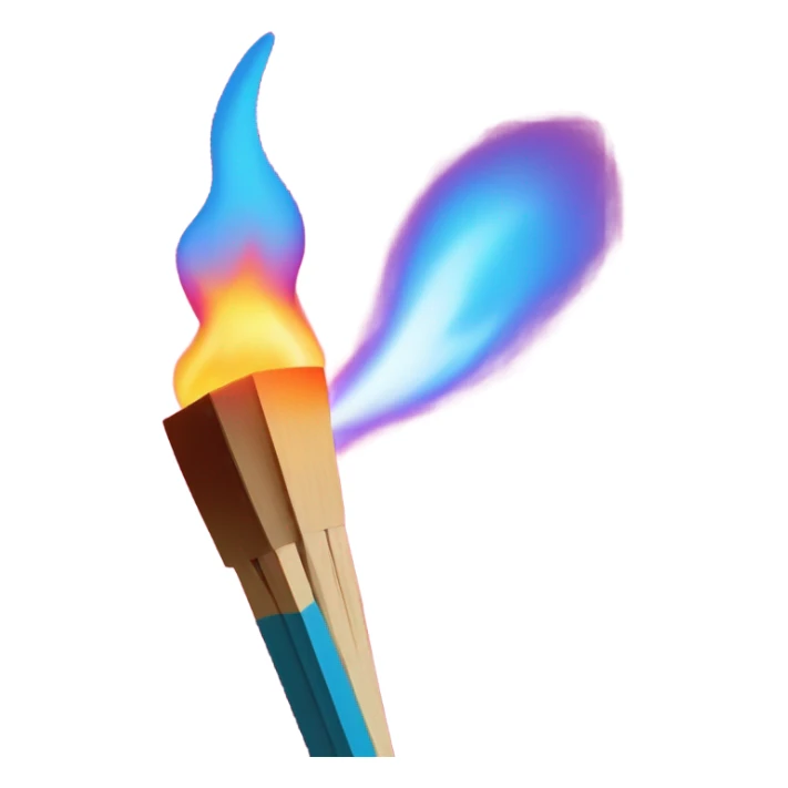 Pink and blue neon a burning match sticker