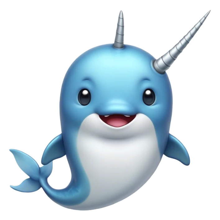 Cinematic Comical Narwhal Portrait Emoji, Head tilted dramatically with an exaggeratedly shocked expression, featuring a streamlined body with a prominently spiraled tusk and wide, comically expressive eyes brimming with disbelief, Simplified yet hilariously expressive features, highly detailed, glowing with a slightly sassy glow, high shine, dramatic yet playful, stylized with an air of quirky oceanic attitude, bright and endearing, soft glowing outline, capturing the essence of a meme-worthy narwhal that appears ready to side-eye its way into internet fame instantly! sticker