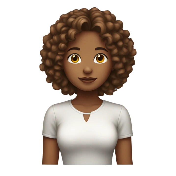 girl with medium brown skin and brown curly hair sticker