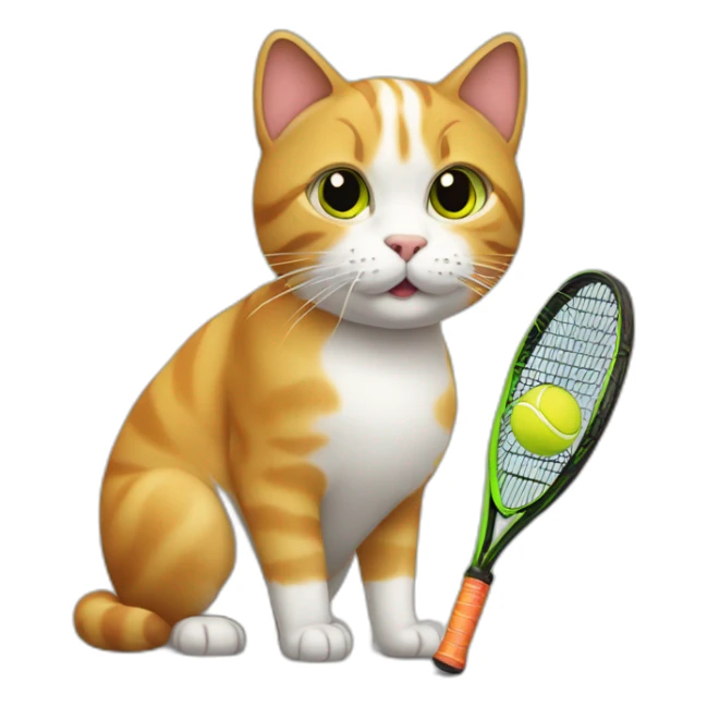 Cat on the back playing with tennis ball sticker