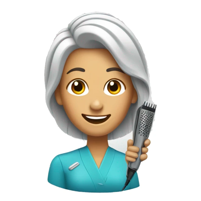 happy barber woman with hair clipper sticker