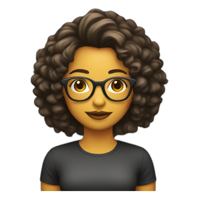 Chica de pelo rizado oscuro con gafas sticker