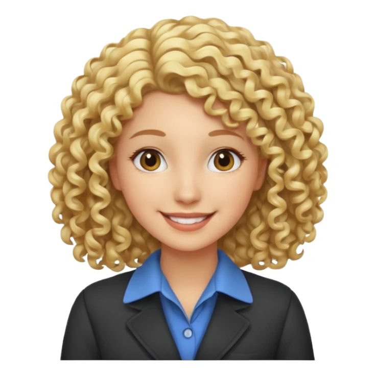 Assistante commerciale, blonde aux cheveux frisés sticker