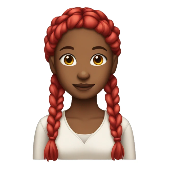 Brown skin girl with red braids sticker
