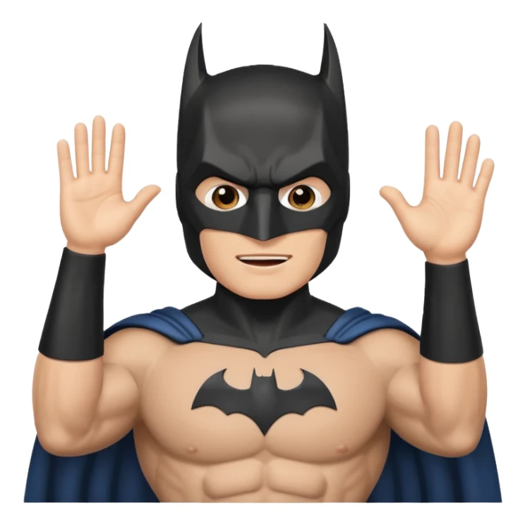 Бэтман без маски машет рукой приветствие sticker