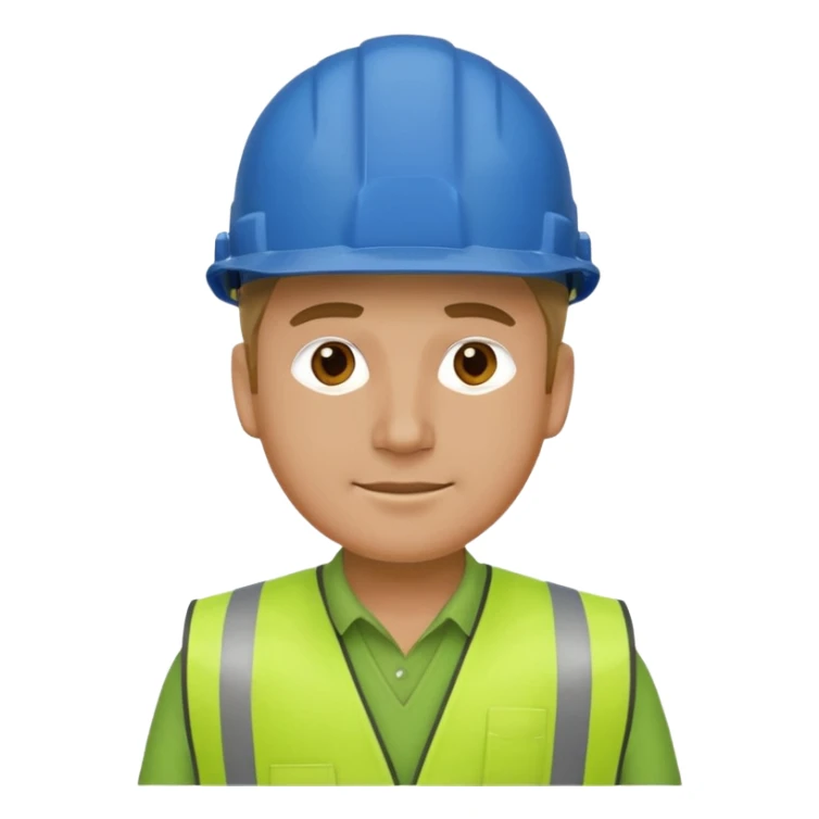 Hombre ingeniero casco blanco y chaleco verde sticker