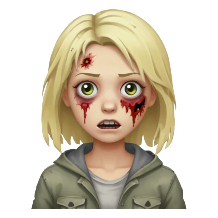 girl zombie with blonde hair sticker