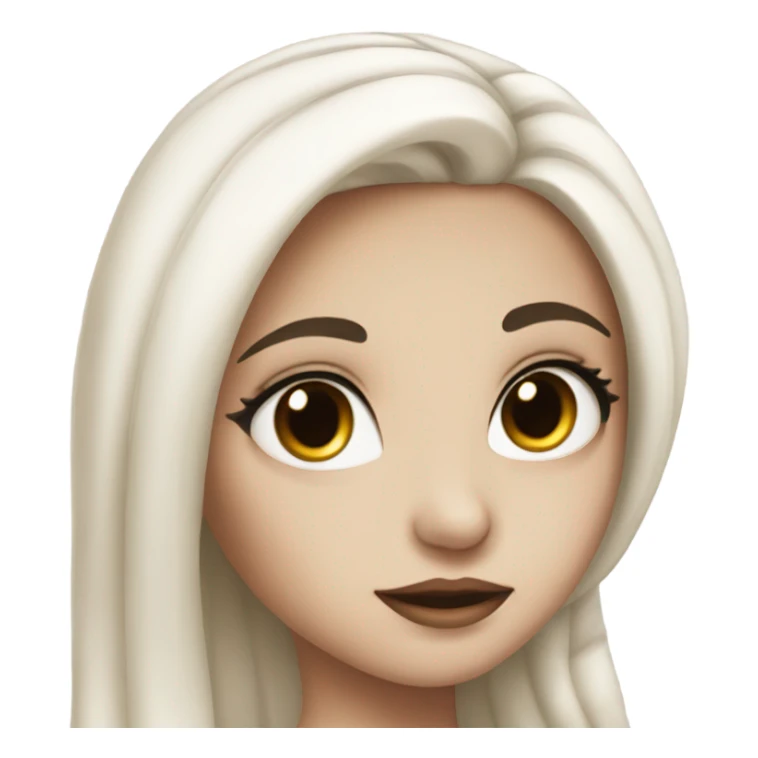 girl cute white with black hair lots of makeup sticker