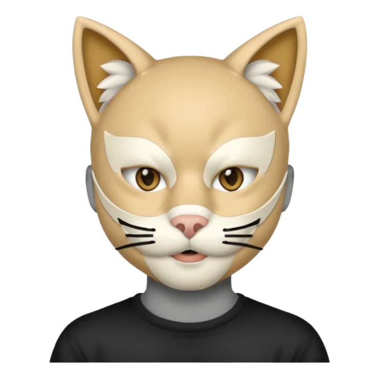 boy waring cat mouth mask
 sticker