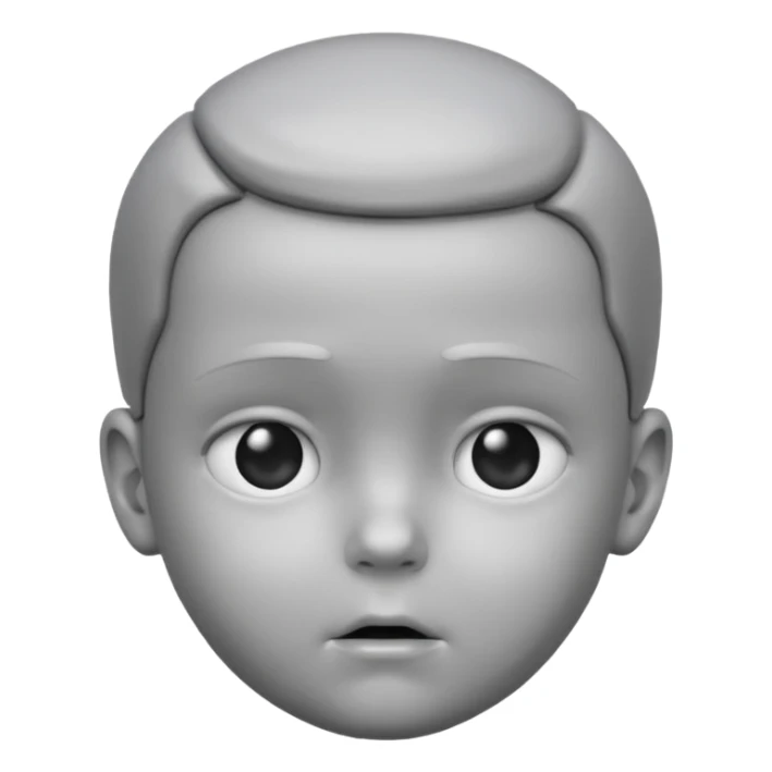 gray metal painted child bust face included sticker