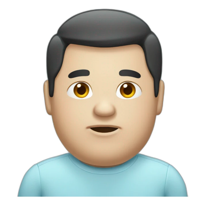 chubby man combover black hair wearing light blue shirt sticker