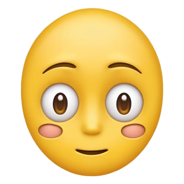 Standard yellow smile emoji but with both eyes looking in different directions. Deadpan no smile sticker