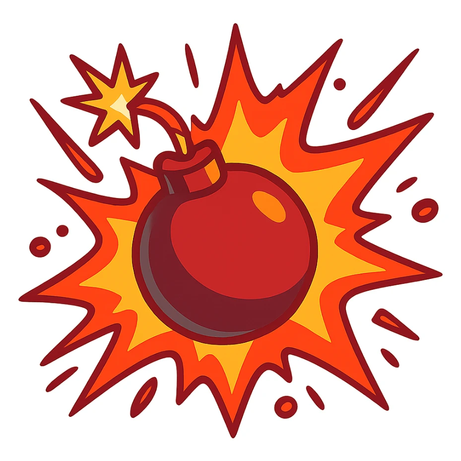 An animation of a bomb or explosion for CS2, dynamic, bright colors sticker