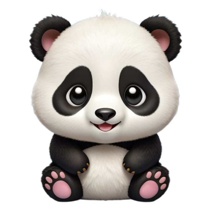 Cinematic Comical Baby Panda Portrait Emoji, Head tilted dramatically with an exaggeratedly amused expression, featuring a quirky, fluffy black and white Fur with wide, expressive eyes filled with playful disbelief, Simplified yet hilariously expressive features, highly detailed, glowing with a slightly sassy glow, high shine, dramatic yet playful, stylized with an air of cheeky mischief, bright and endearing, soft glowing outline, capturing the essence of a spirited and over-the-top baby panda, so meme-worthy it feels like it could roll its eyes into internet fame instantly! sticker