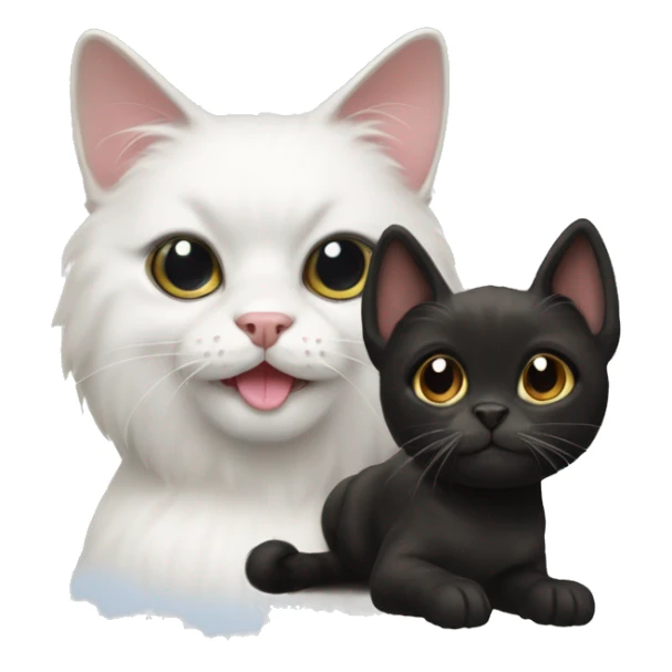 white cat next to sable spitz and black petit brabancon sticker