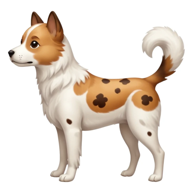 White dog with brown spots with ONLY three legs, from the side. It DOES NOT have four legs. ONLY THREE LEGS  sticker