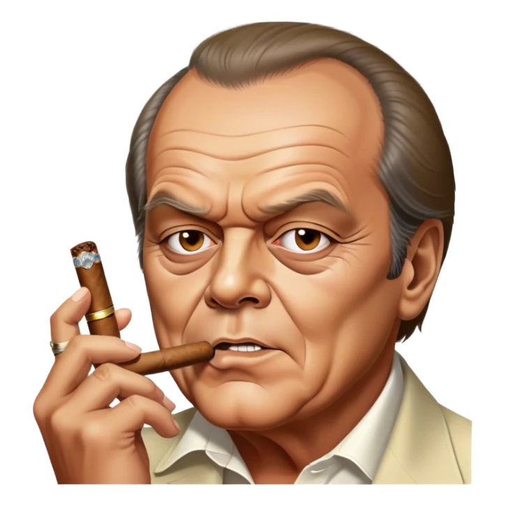 Jack Nicholson blowing cigar smoke rings sticker
